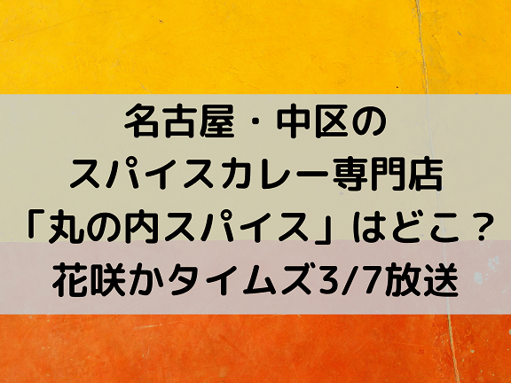 丸の内スパイス 名古屋中区 レイヤーズの姉妹店で絶品カレー 花咲かタイムズ3 7放送