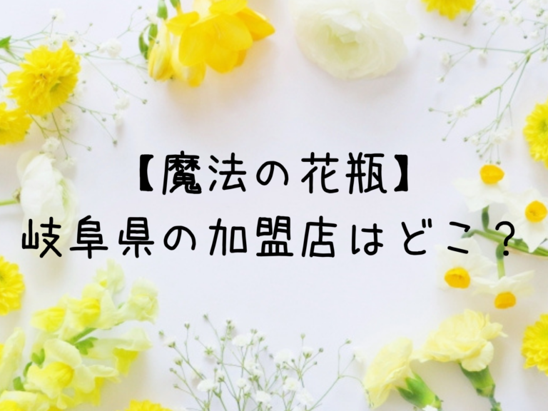 魔法の花瓶 岐阜県の加盟店はどこ お花のサブスクを低料金で楽しもう